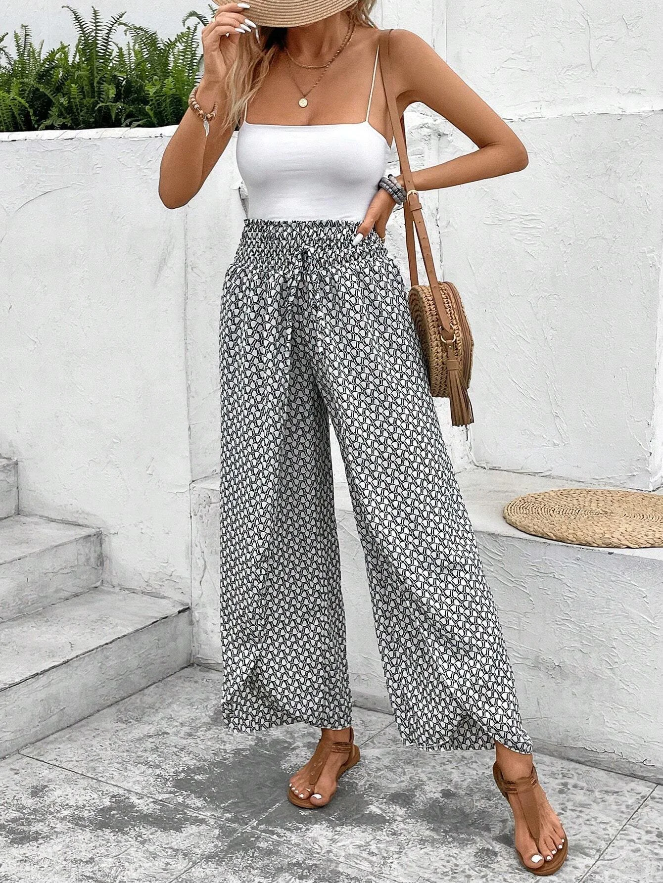 Women's Trousers Daily Going Out Casual Geometric Spring/Fall Pants