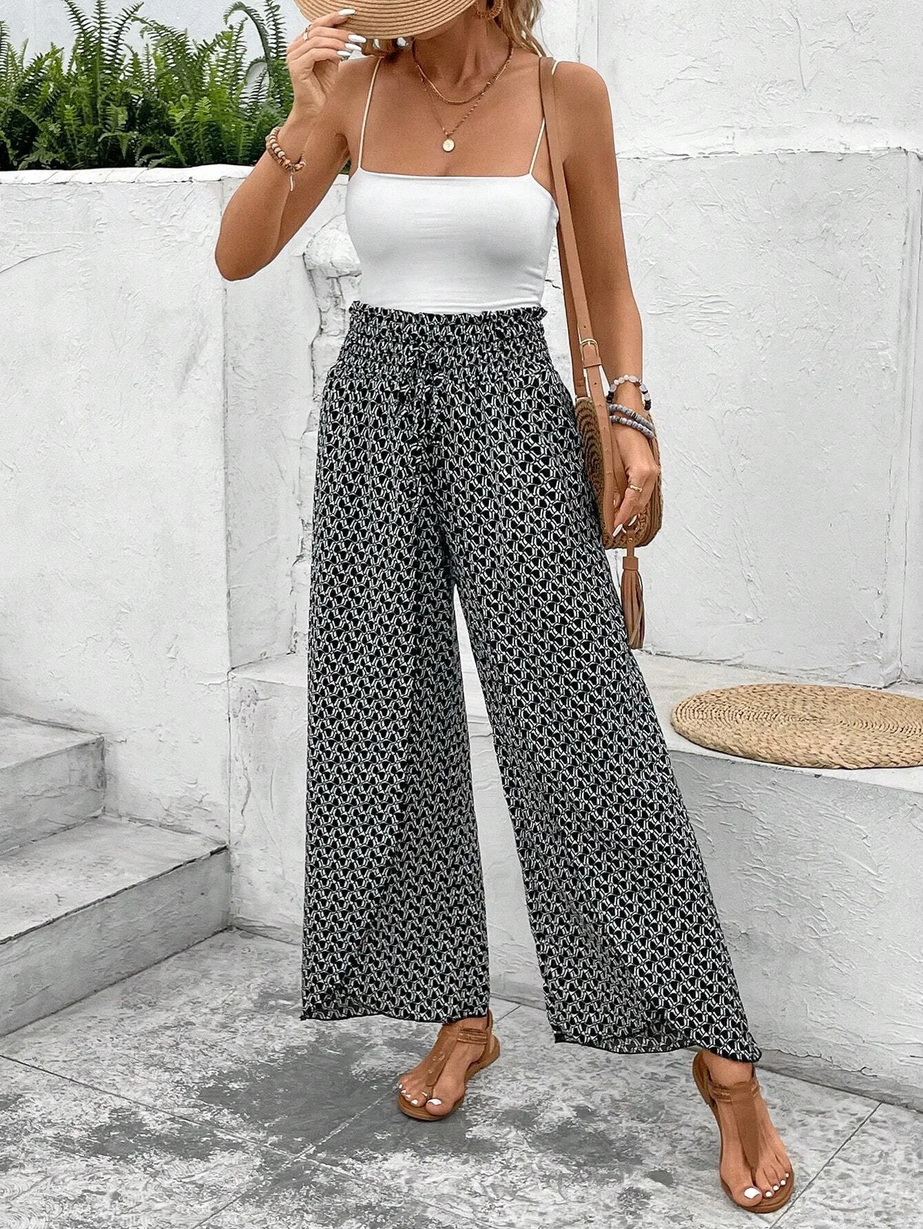 Women's Trousers Daily Going Out Casual Geometric Spring/Fall Pants