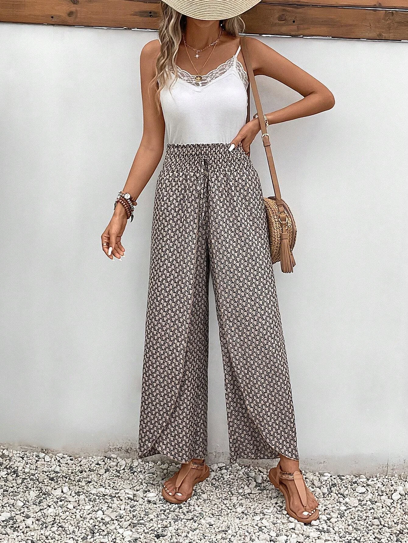 Women's Trousers Daily Going Out Casual Geometric Spring/Fall Pants