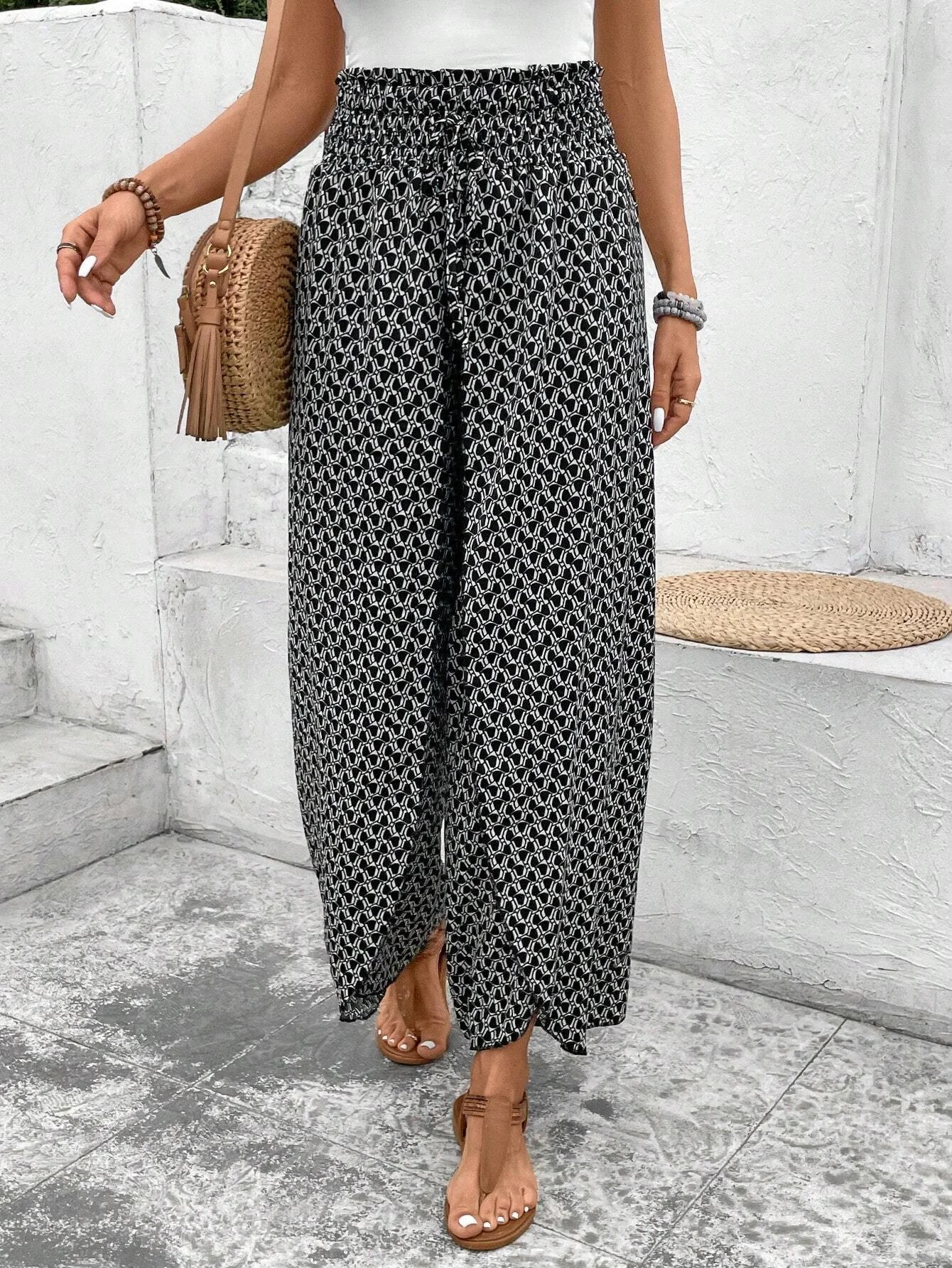 Women's Trousers Daily Going Out Casual Geometric Spring/Fall Pants