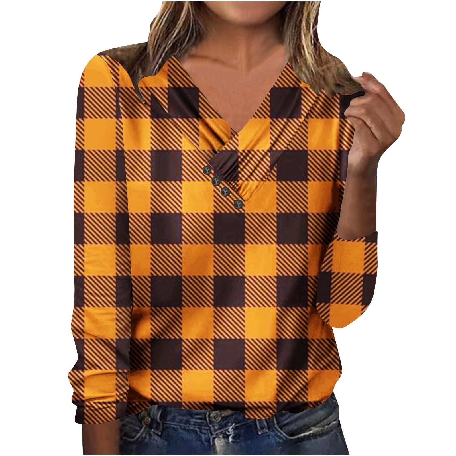 Women's Long Sleeve Blouse Spring/Fall Plaid Cross Neck Daily Going Out Casual Top