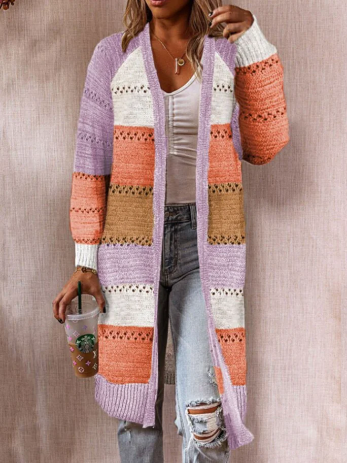 Women's Casual Winter Striped Wool/Knitting Cardigan