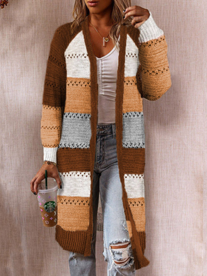 Women's Casual Winter Striped Wool/Knitting Cardigan