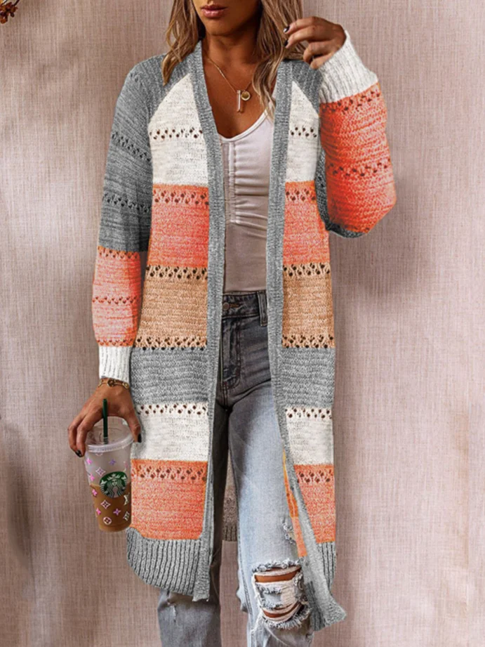 Women's Casual Winter Striped Wool/Knitting Cardigan