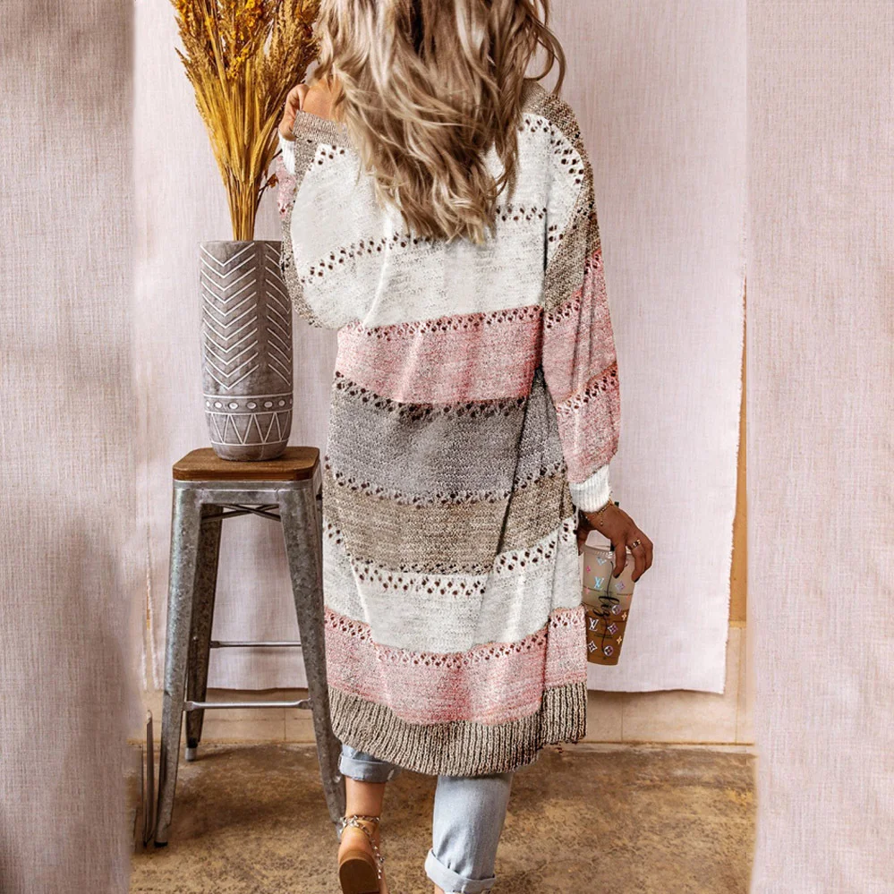 Women's Casual Winter Striped Wool/Knitting Cardigan