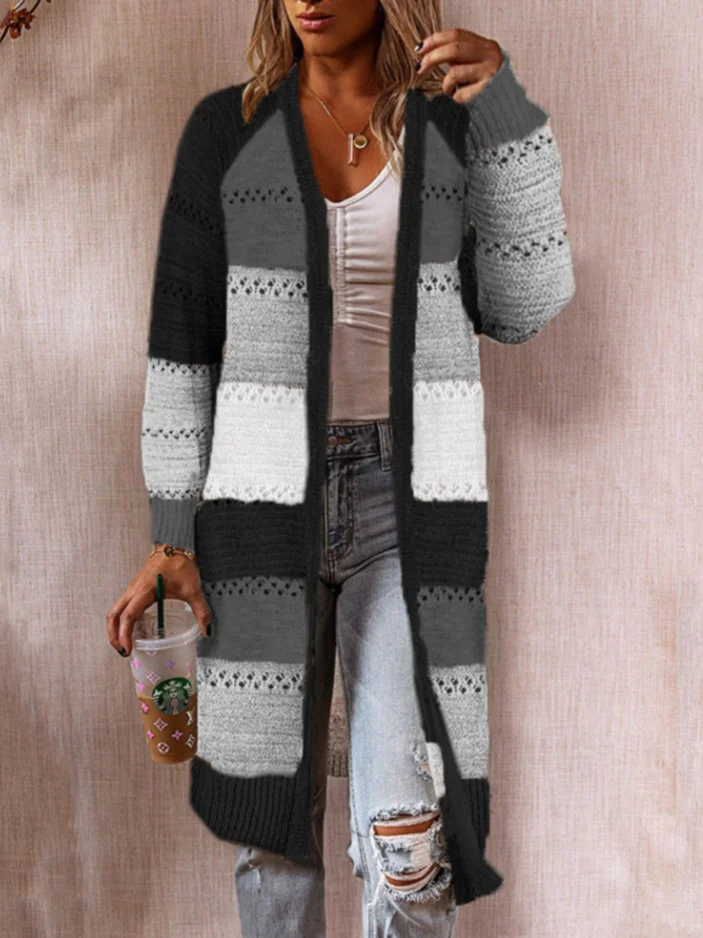 Women's Casual Winter Striped Wool/Knitting Cardigan