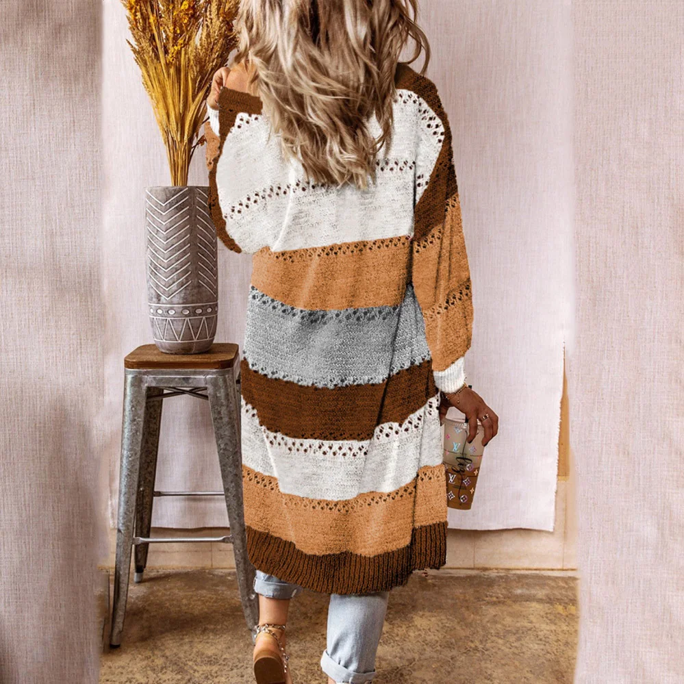 Women's Casual Winter Striped Wool/Knitting Cardigan