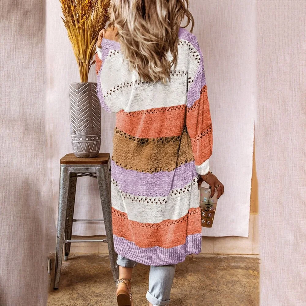 Women's Casual Winter Striped Wool/Knitting Cardigan