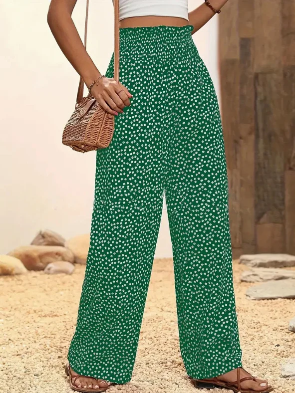 Women's H-Line Wide Leg Pants Daily Going Out Pants Casual Scramble Small Daisy Spring/Fall Pants