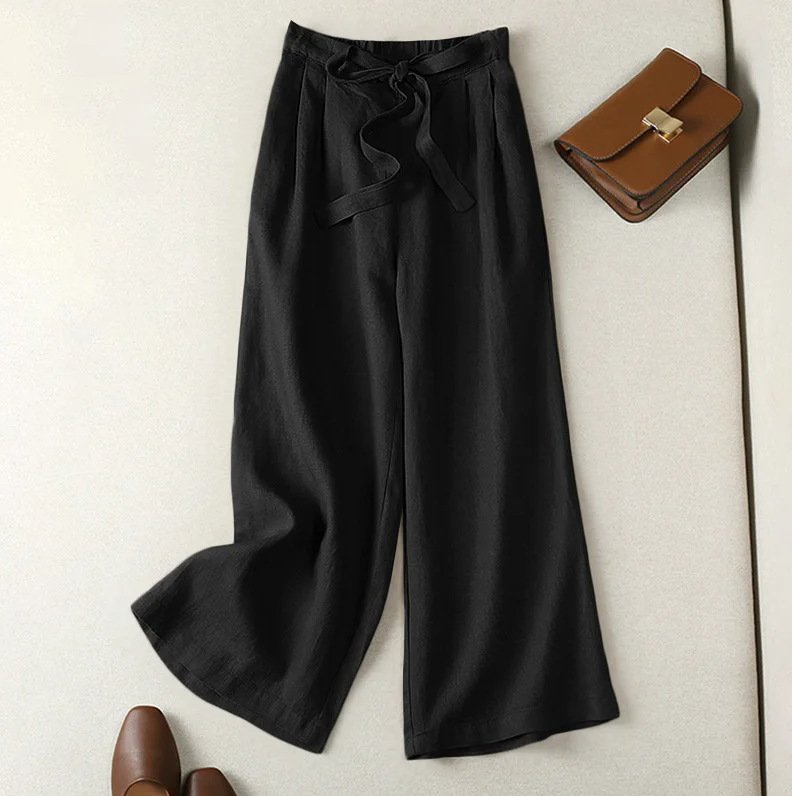 Women's Trousers Straight Pants Daily Going Out Casual Cotton And Linen Ethnic Spring/Fall Pants