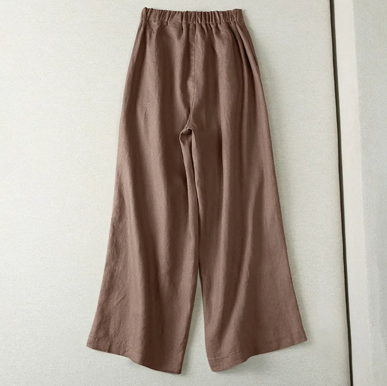 Women's Trousers Straight Pants Daily Going Out Casual Cotton And Linen Ethnic Spring/Fall Pants