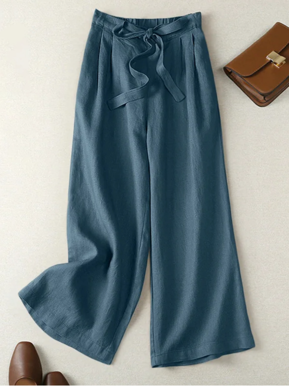 Women's Trousers Straight Pants Daily Going Out Casual Cotton And Linen Ethnic Spring/Fall Pants