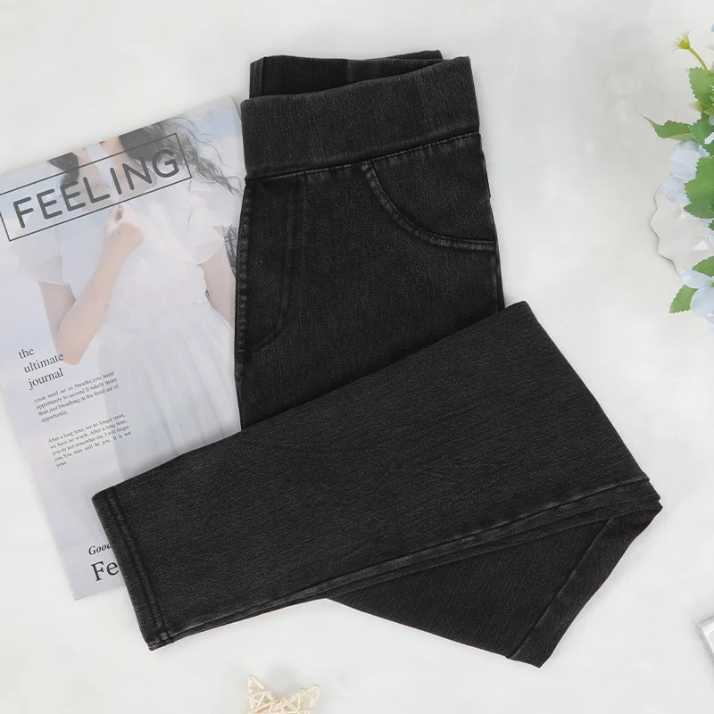 Women's Casual Plain Denim All Season Long Leggings