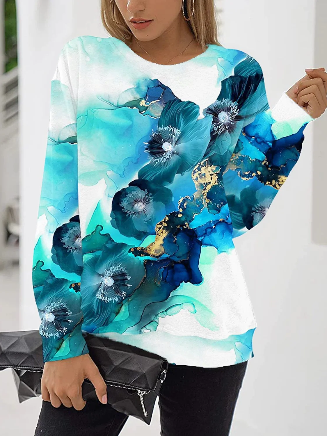 Women's Hoodie Abstract Zipper Casual Spring/Fall Long Sleeve Sweatshirt