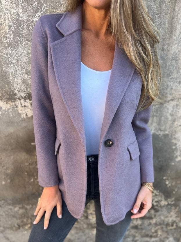 Women's Spring/Fall Outerwear Casual Plain Long Sleeve Lapel Collar Regular Blazer