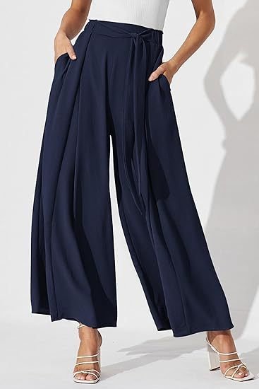 Women's H-Line Straight Pants Daily Going Out Pants Casual Knot Front Plain Spring/Fall Pants