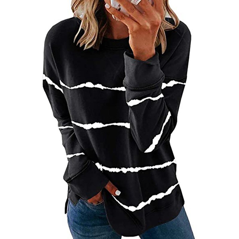 Women's Hoodie Striped Casual Spring/Fall Long Sleeve Sweatshirt