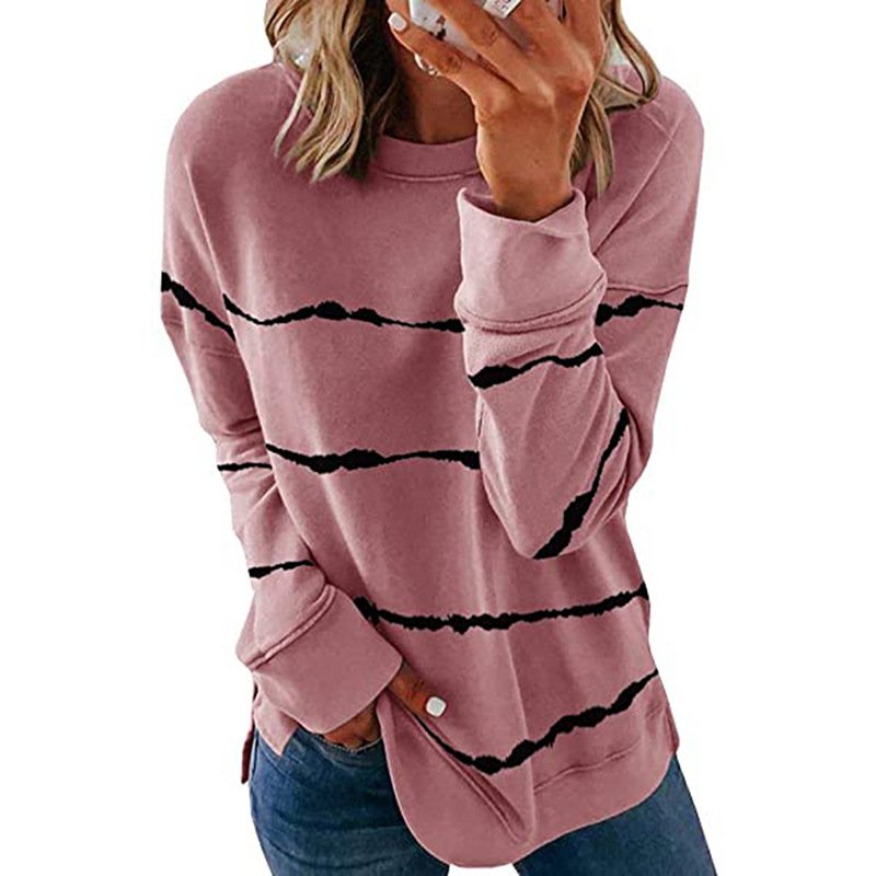 Women's Hoodie Striped Casual Spring/Fall Long Sleeve Sweatshirt