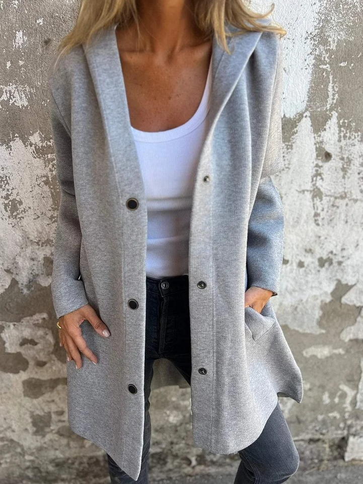 Women's Spring/Fall Outerwear Casual Plain Long Sleeve Hoodie Jacket