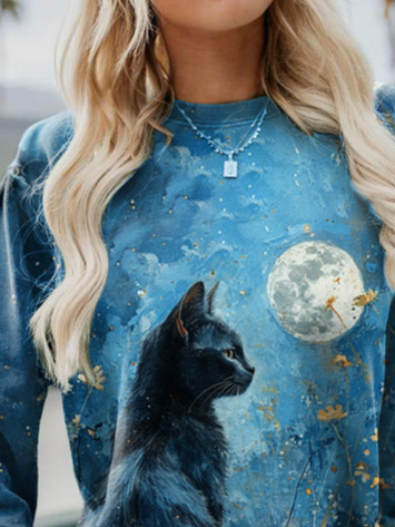 Casual Crew Neck Halloween Sweatshirt