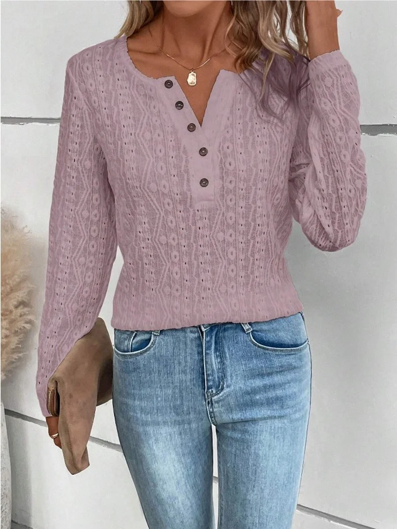 Women's Long Sleeve Blouse Spring/Fall Plain Zipper Jersey Crew Neck Daily Going Out Casual Top