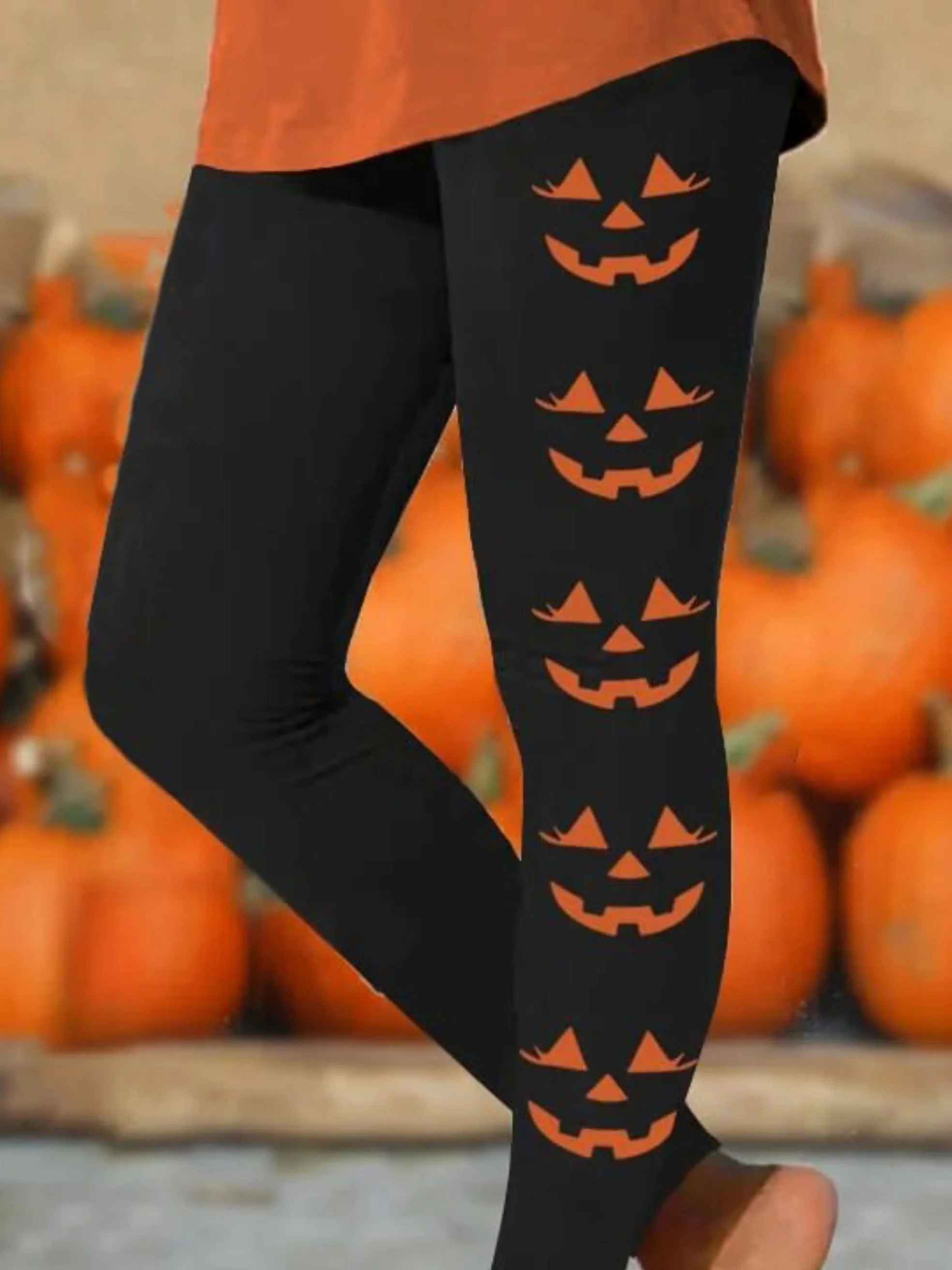 Women's Casual Halloween Jersey All Season Long Leggings