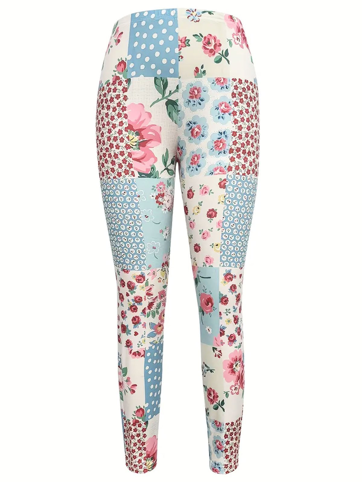 Women's Casual Floral Jersey All Season Long Leggings