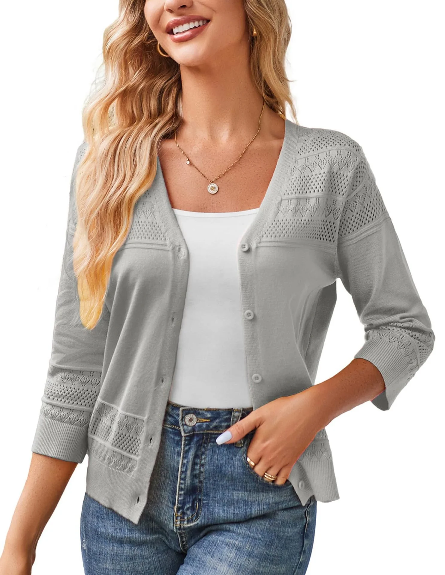 Women's Casual Spring/Fall Plain Cardigan