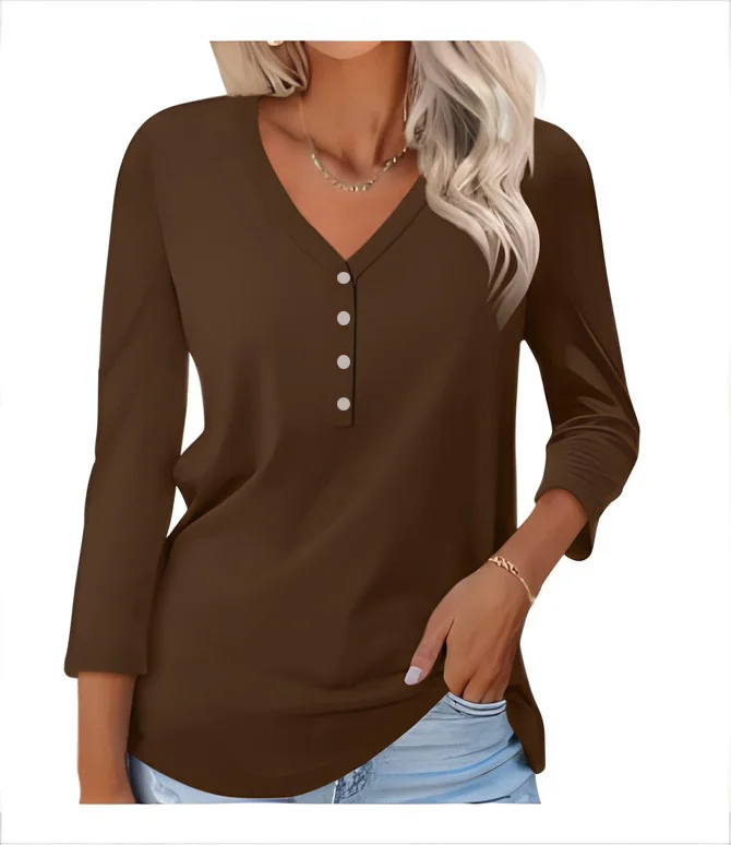 Women's Long Sleeve Tee T-shirt Spring/Fall Plain V Neck Daily Going Out Casual Top