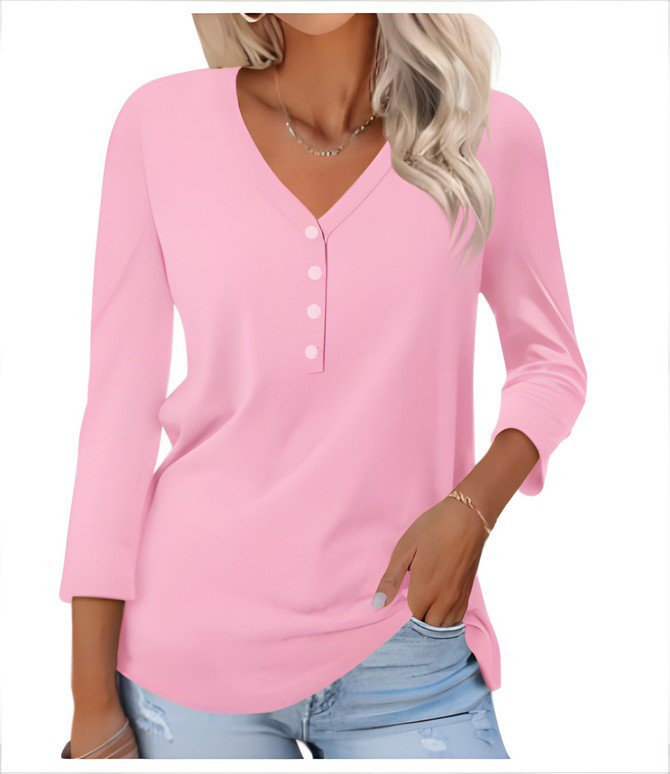 Women's Long Sleeve Tee T-shirt Spring/Fall Plain V Neck Daily Going Out Casual Top