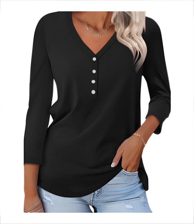 Women's Long Sleeve Tee T-shirt Spring/Fall Plain V Neck Daily Going Out Casual Top