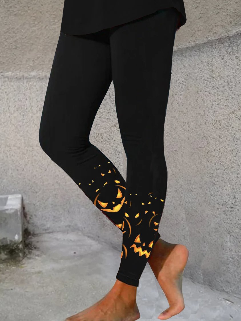 Women's Casual Halloween Jersey All Season Long Leggings