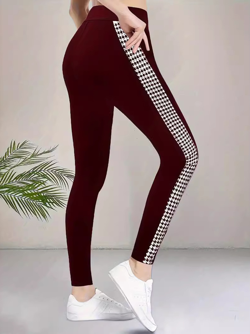 Women's Casual Color Block Jersey All Season Long Leggings