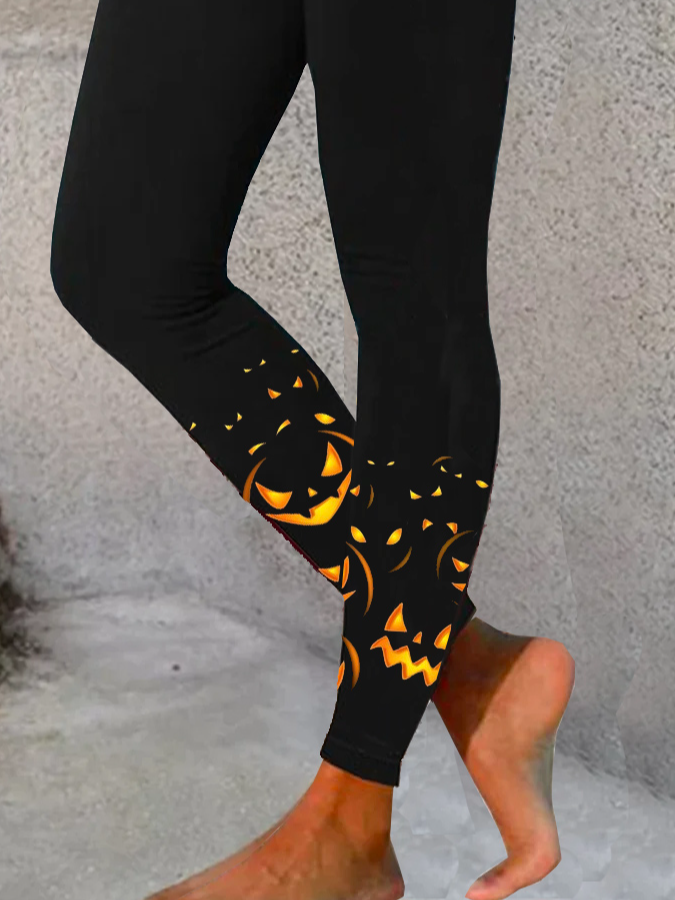 Women's Casual Halloween Jersey All Season Long Leggings