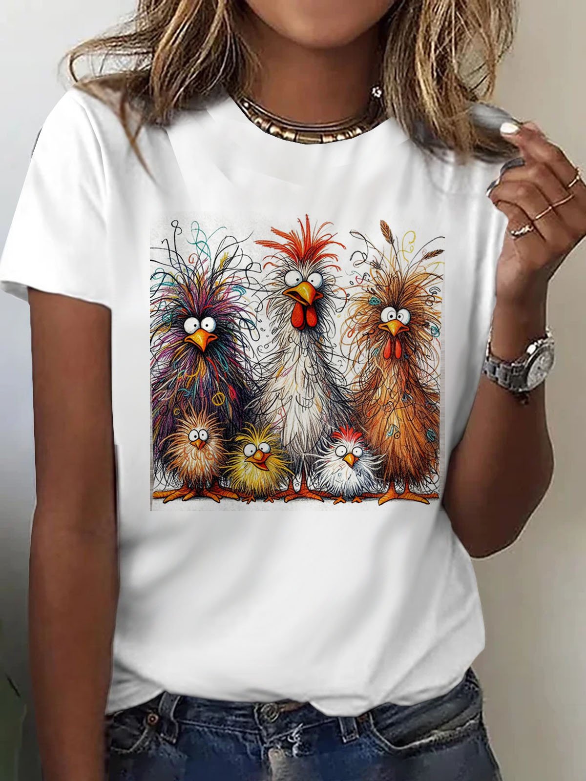 Women's Short Sleeve Tee T-shirt Summer Animal Cotton Crew Neck Daily Going Out Casual Top