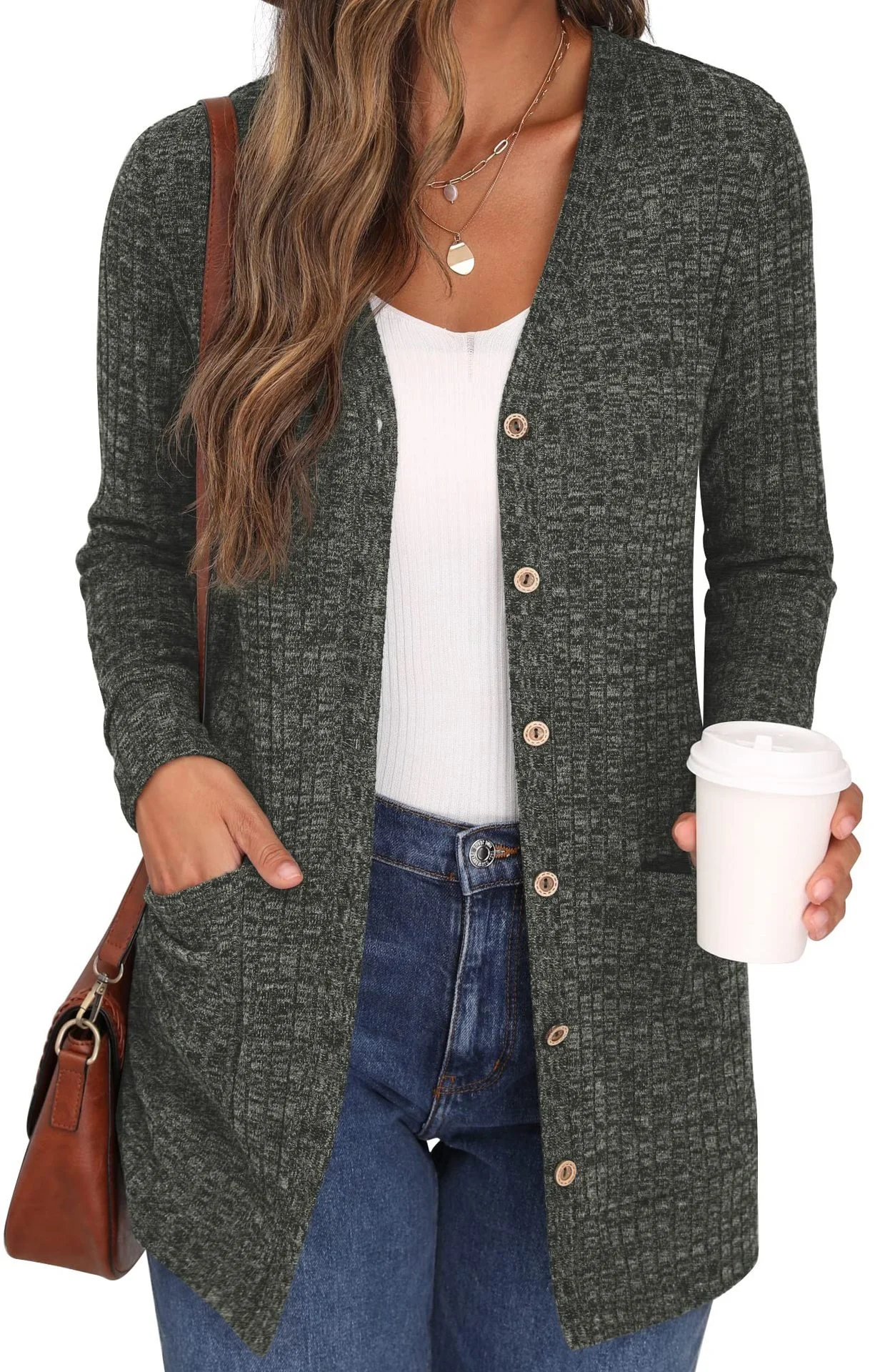 Women's Casual Spring/Fall Plain Cardigan