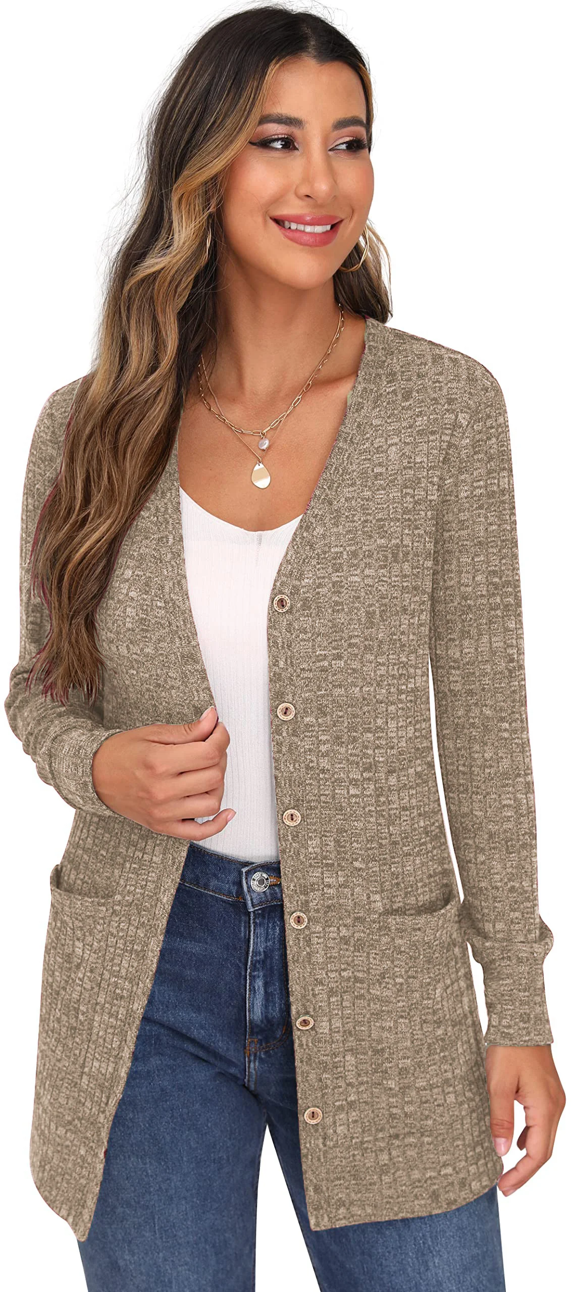 Women's Casual Spring/Fall Plain Cardigan