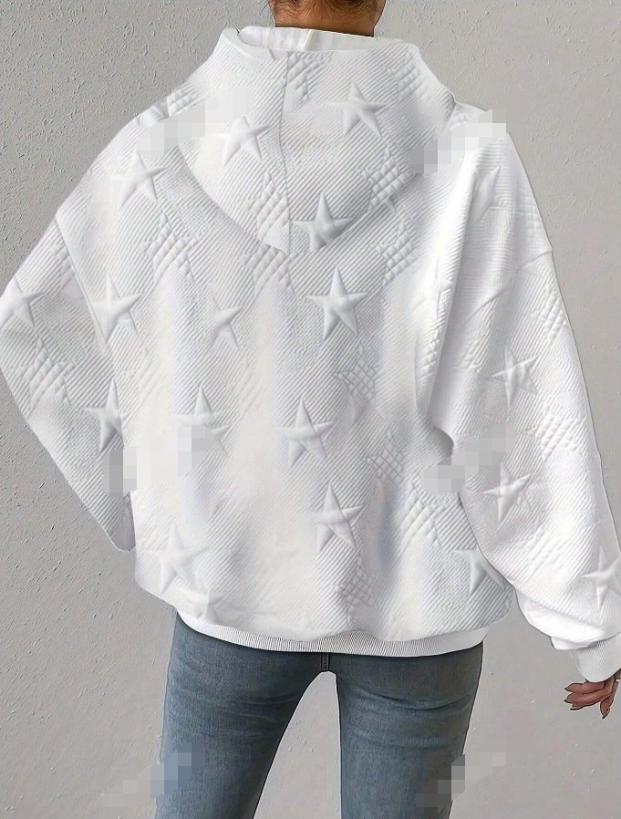 Women's Hoodie Star Zipper Casual Spring/Fall Long Sleeve Sweatshirt