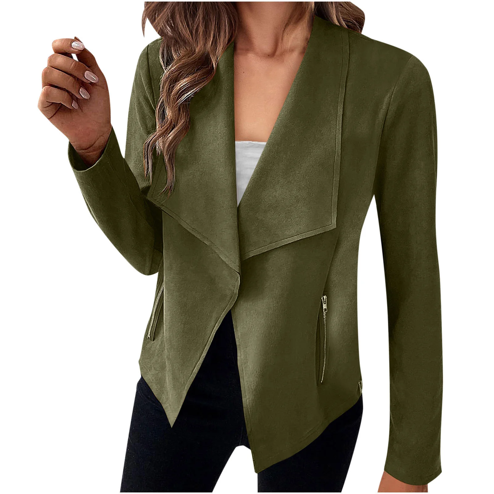 Women's Autumn Outerwear Casual Plain Long Sleeve Jacket