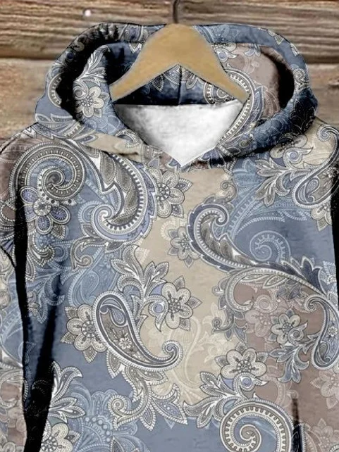 Women's Paisley Spring/Fall Long Sleeve Casual Daily Hoodie