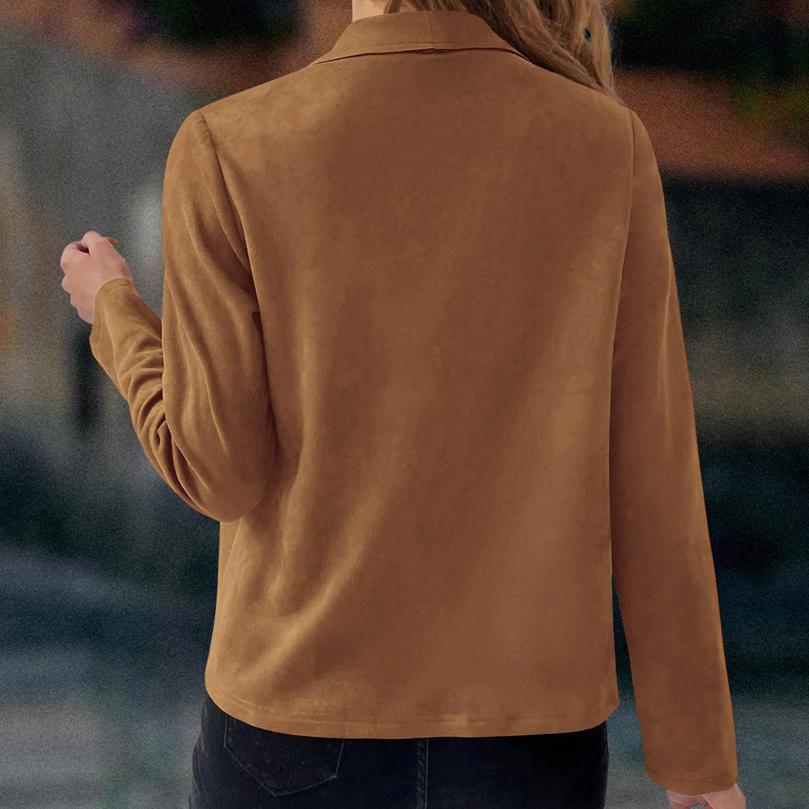 Women's Autumn Outerwear Casual Plain Long Sleeve Jacket