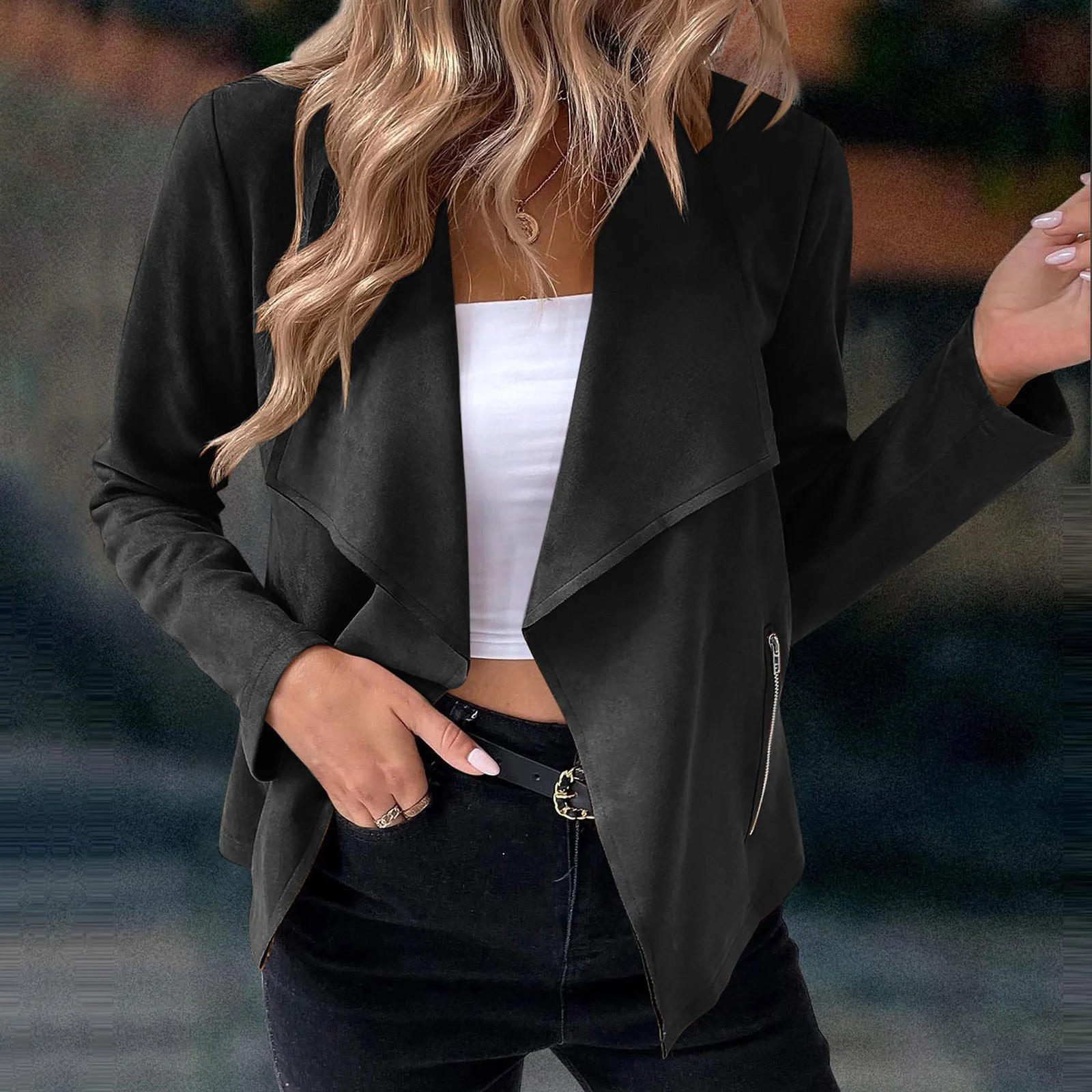 Women's Autumn Outerwear Casual Plain Long Sleeve Jacket