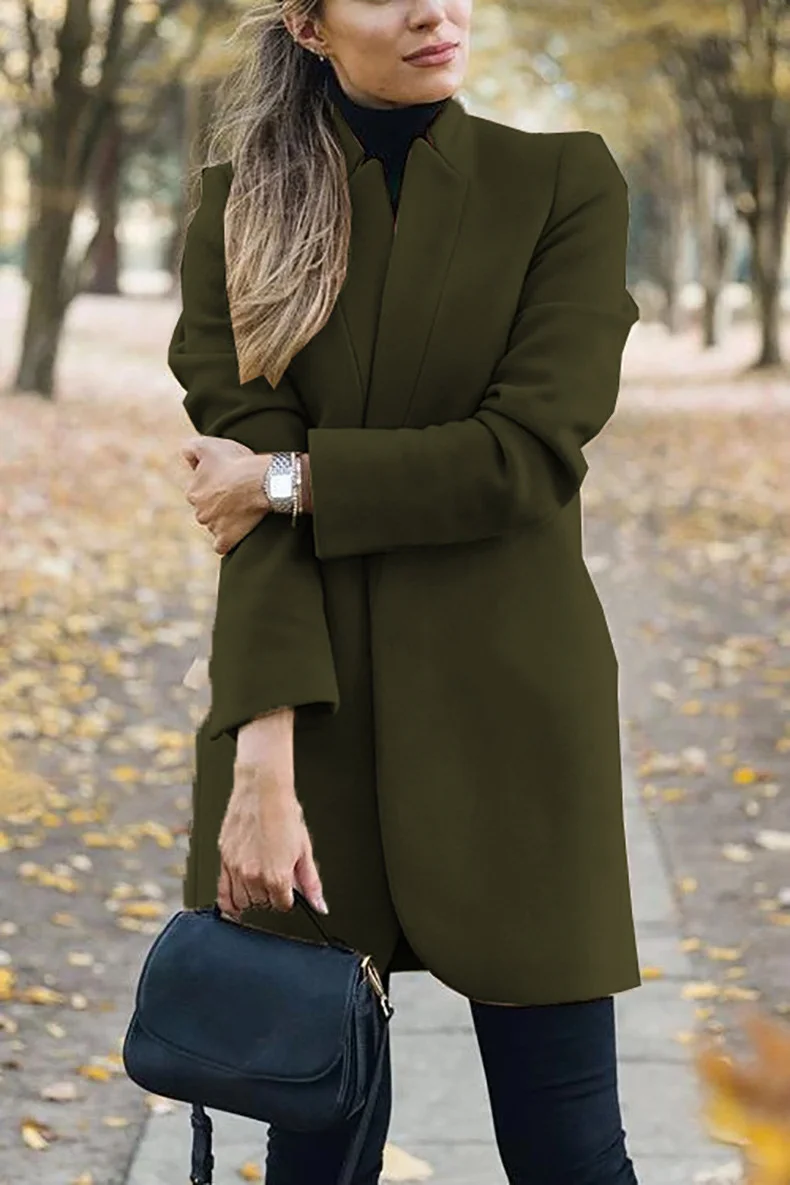 Women's Autumn Outerwear Casual Plain Long Sleeve Jacket