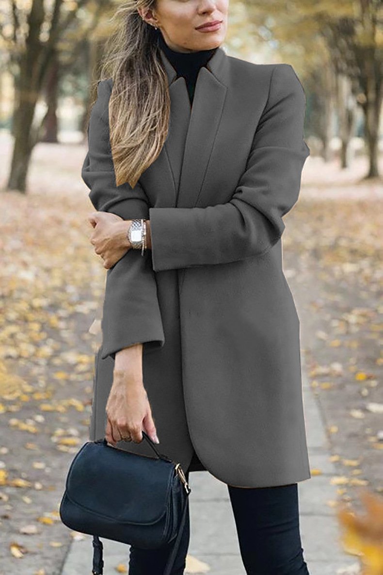 Women's Autumn Outerwear Casual Plain Long Sleeve Jacket