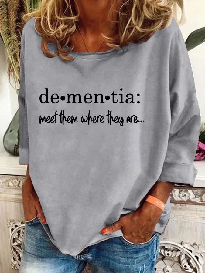 Women's Crew Neck Text Letters Casual Spring/Fall Long Sleeve Sweatshirt