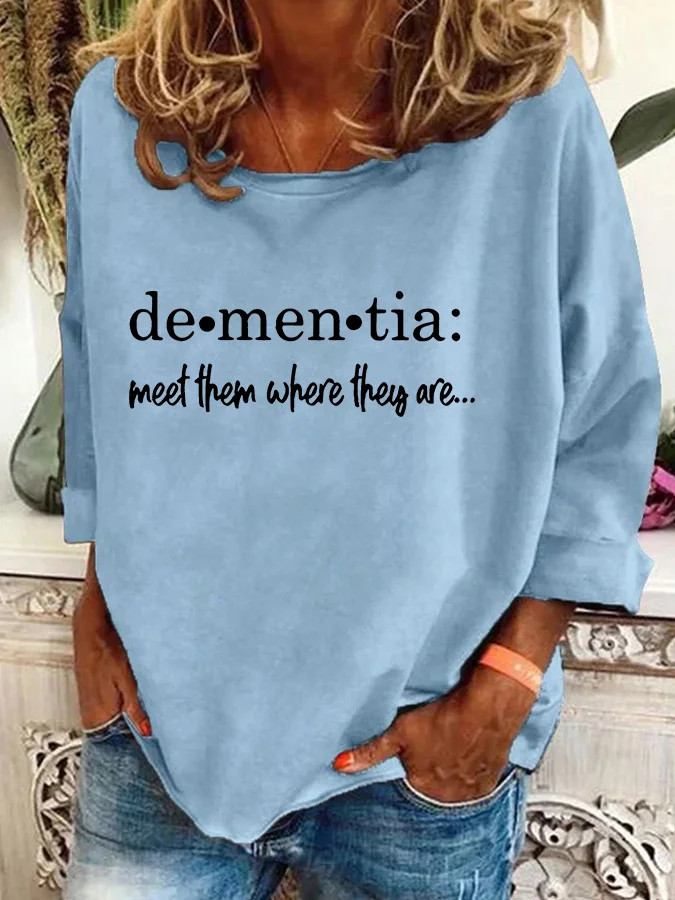 Women's Crew Neck Text Letters Casual Spring/Fall Long Sleeve Sweatshirt