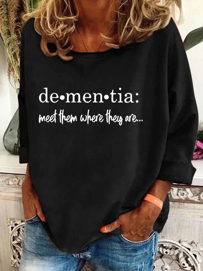 Women's Crew Neck Text Letters Casual Spring/Fall Long Sleeve Sweatshirt