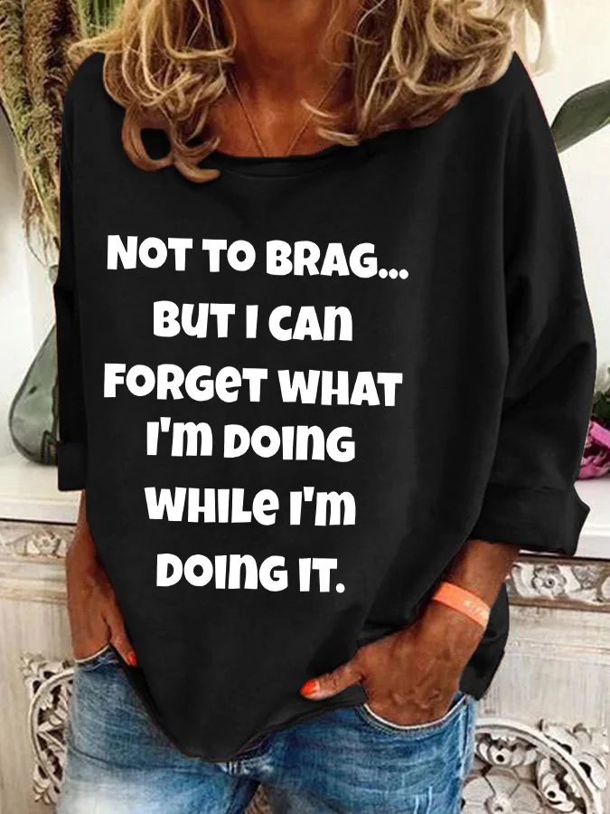 Women's Crew Neck Text Letters Casual Spring/Fall Long Sleeve Sweatshirt