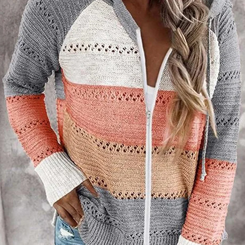 Women's Casual Winter Striped Wool/Knitting Cardigan