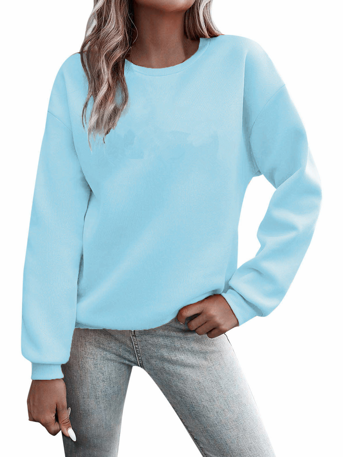 Women's Crew Neck Cat Casual Spring/Fall Jersey Long Sleeve Sweatshirt